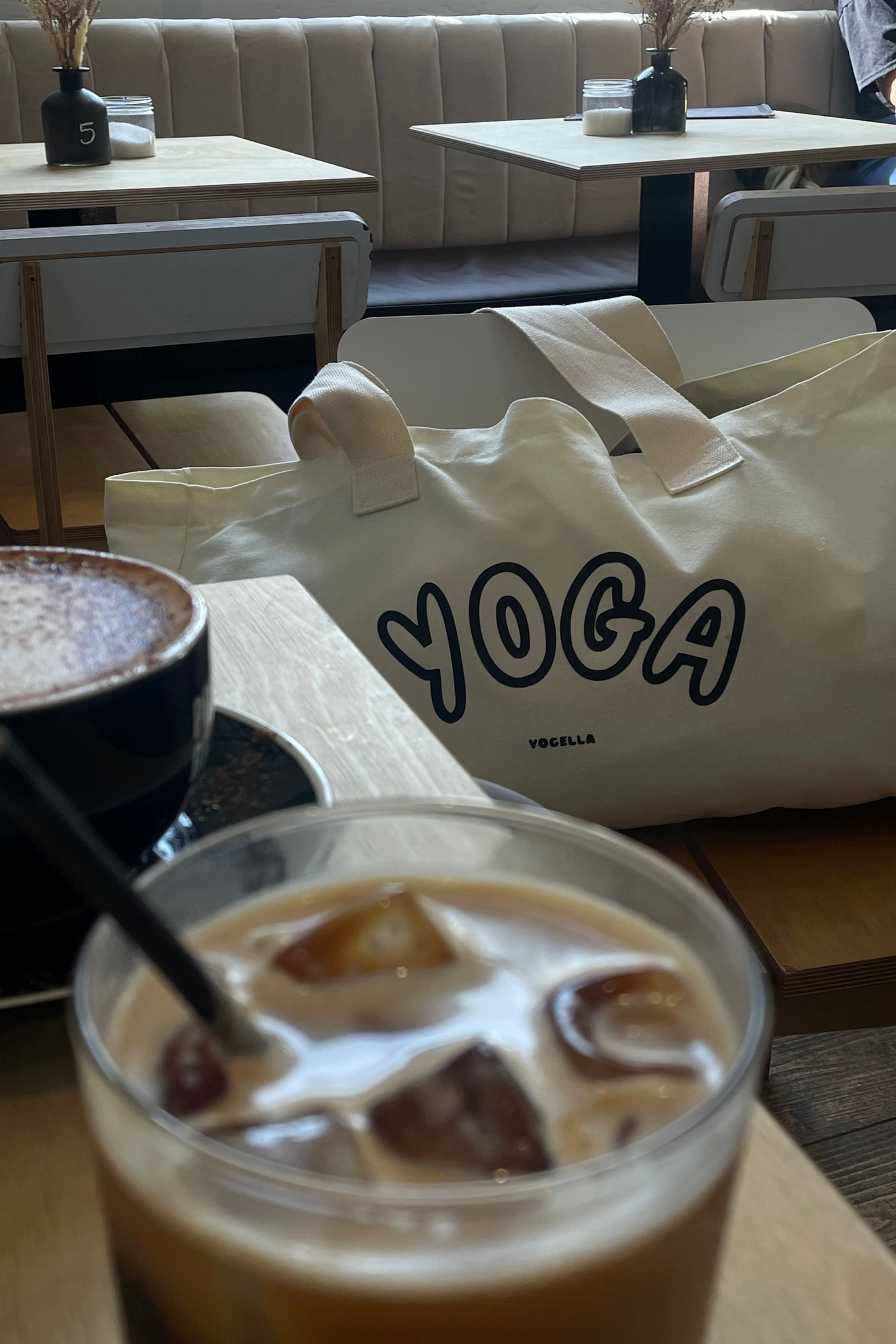 Yoga Natural Cotton Jumbo Tote Bag (black)