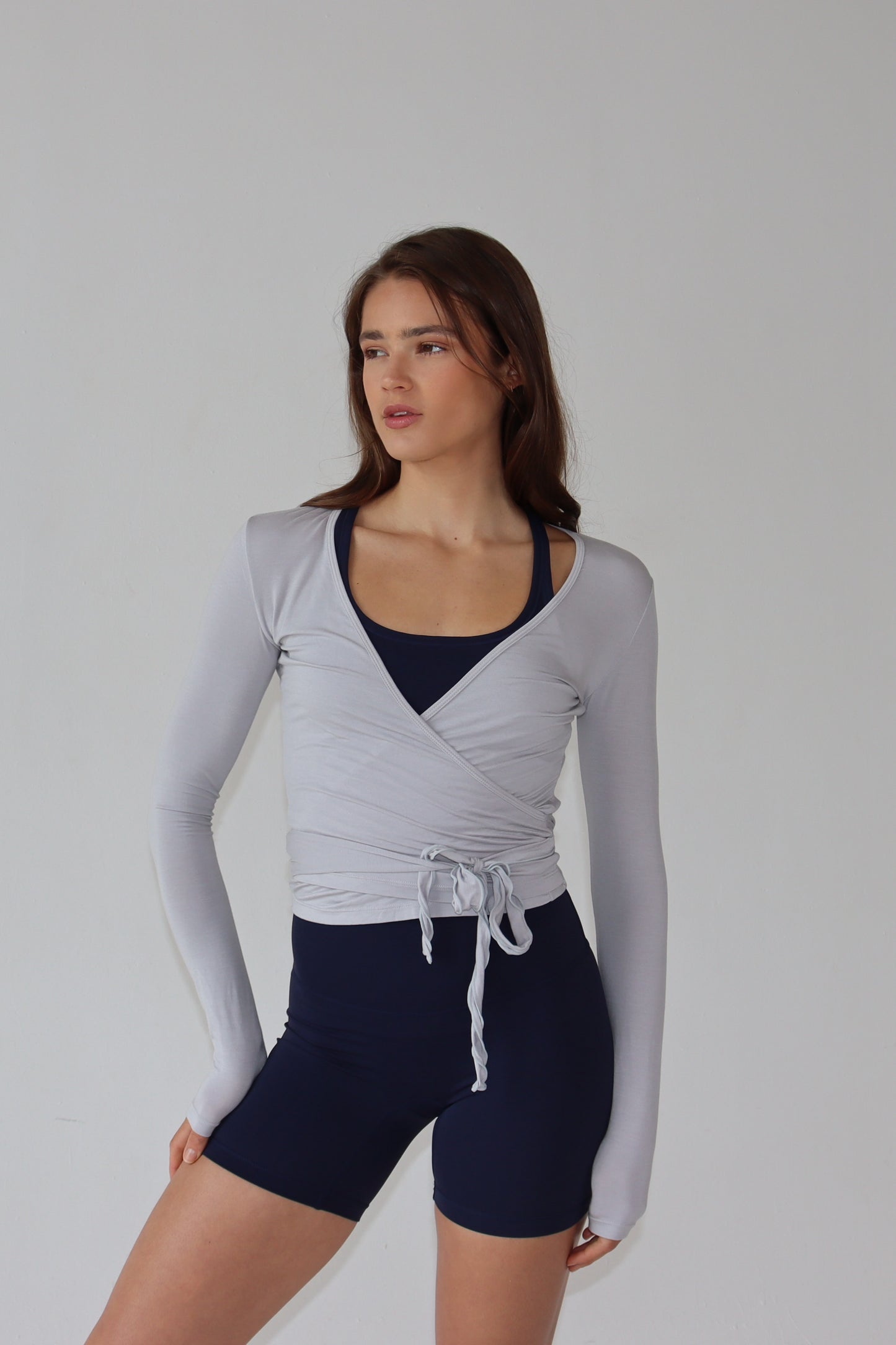 Wrap Over Cardigan - Dove Grey