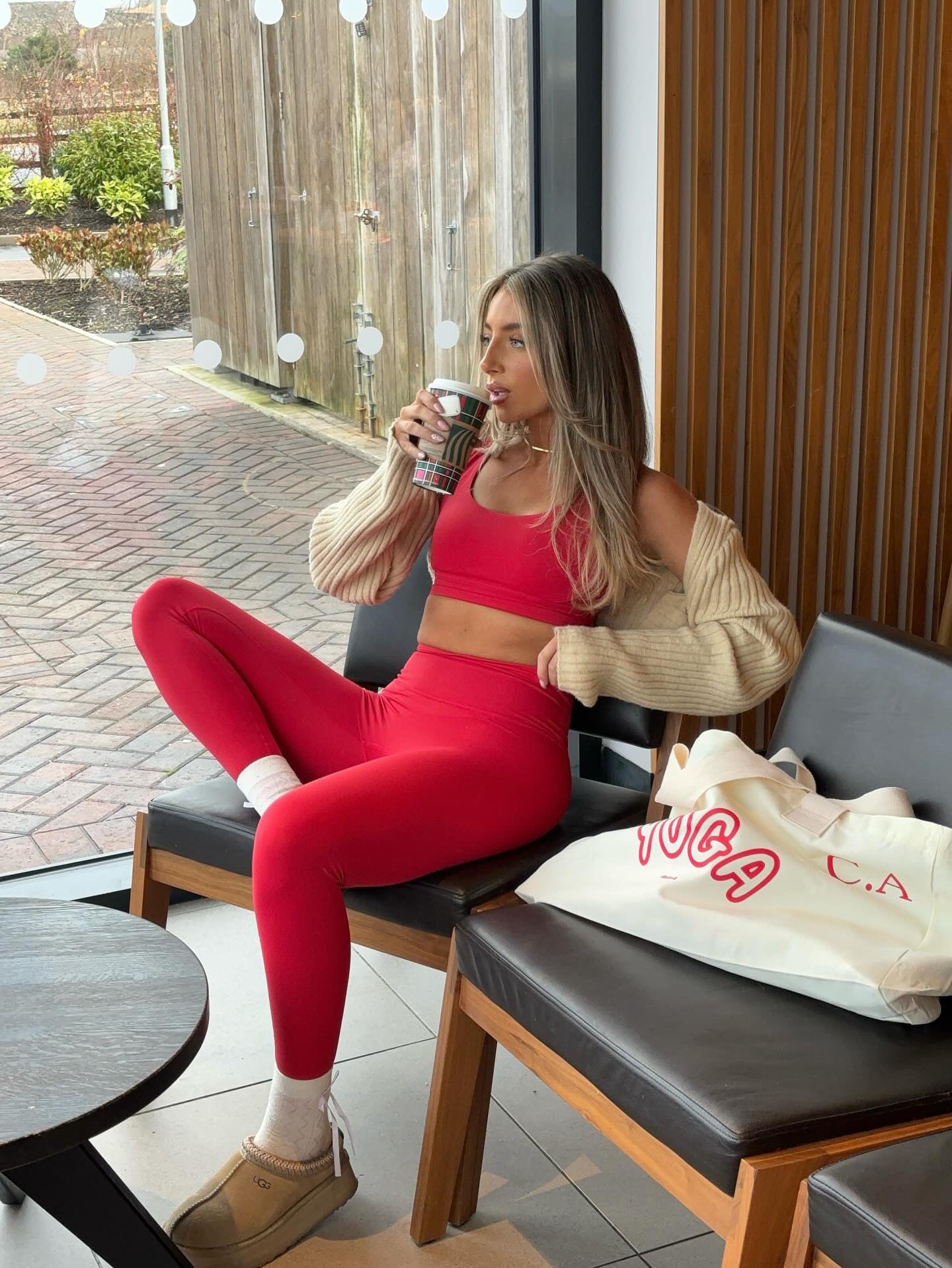 Legging rouge on sale