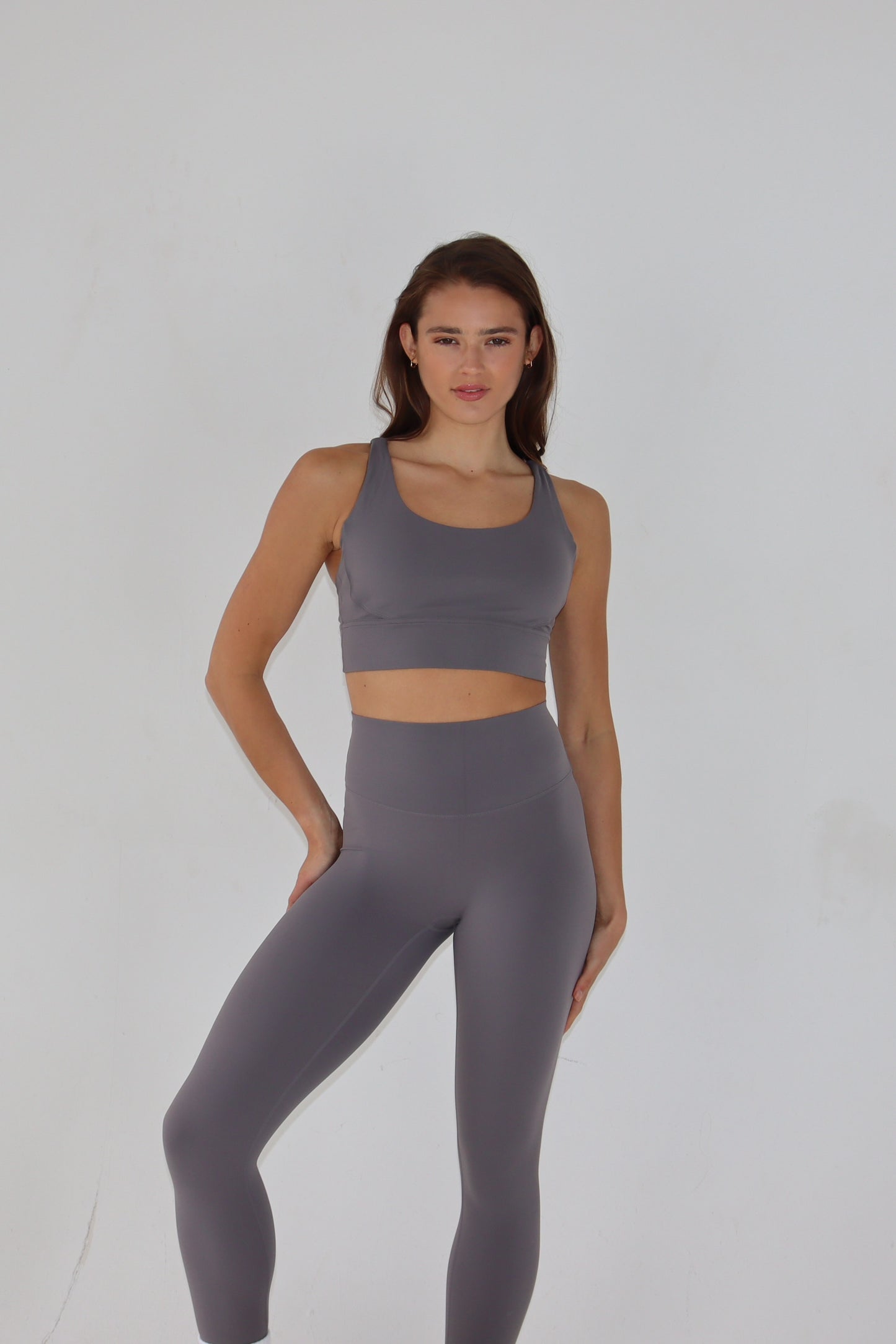 Freedom Crossback Sports Bra - Gunsmoke Grey