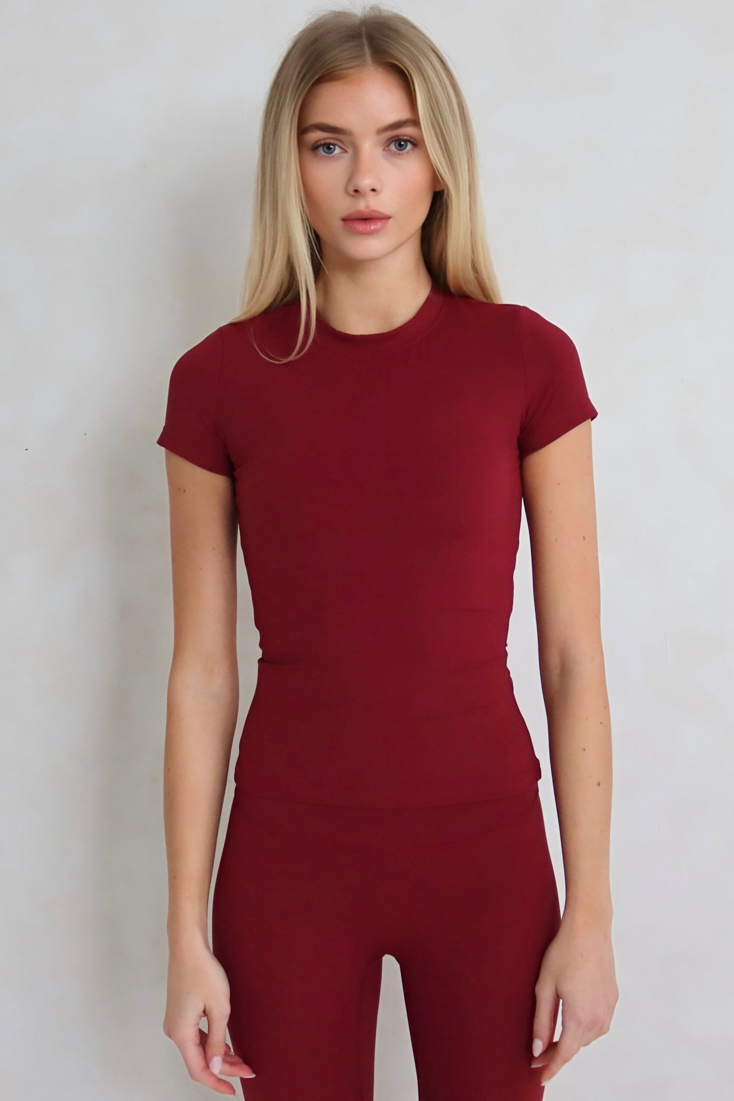 Freedom Short Sleeved Top - Burgundy