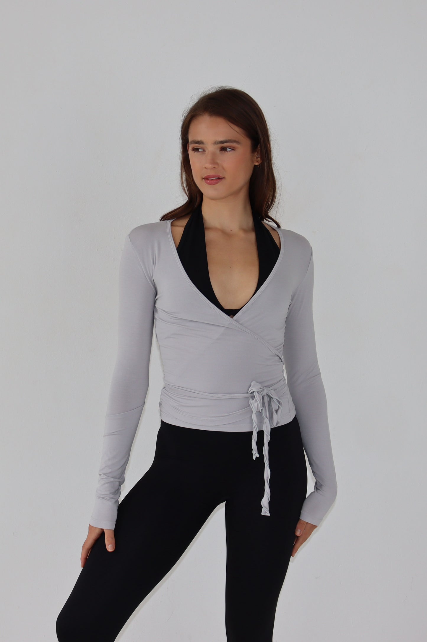Wrap Over Cardigan - Dove Grey