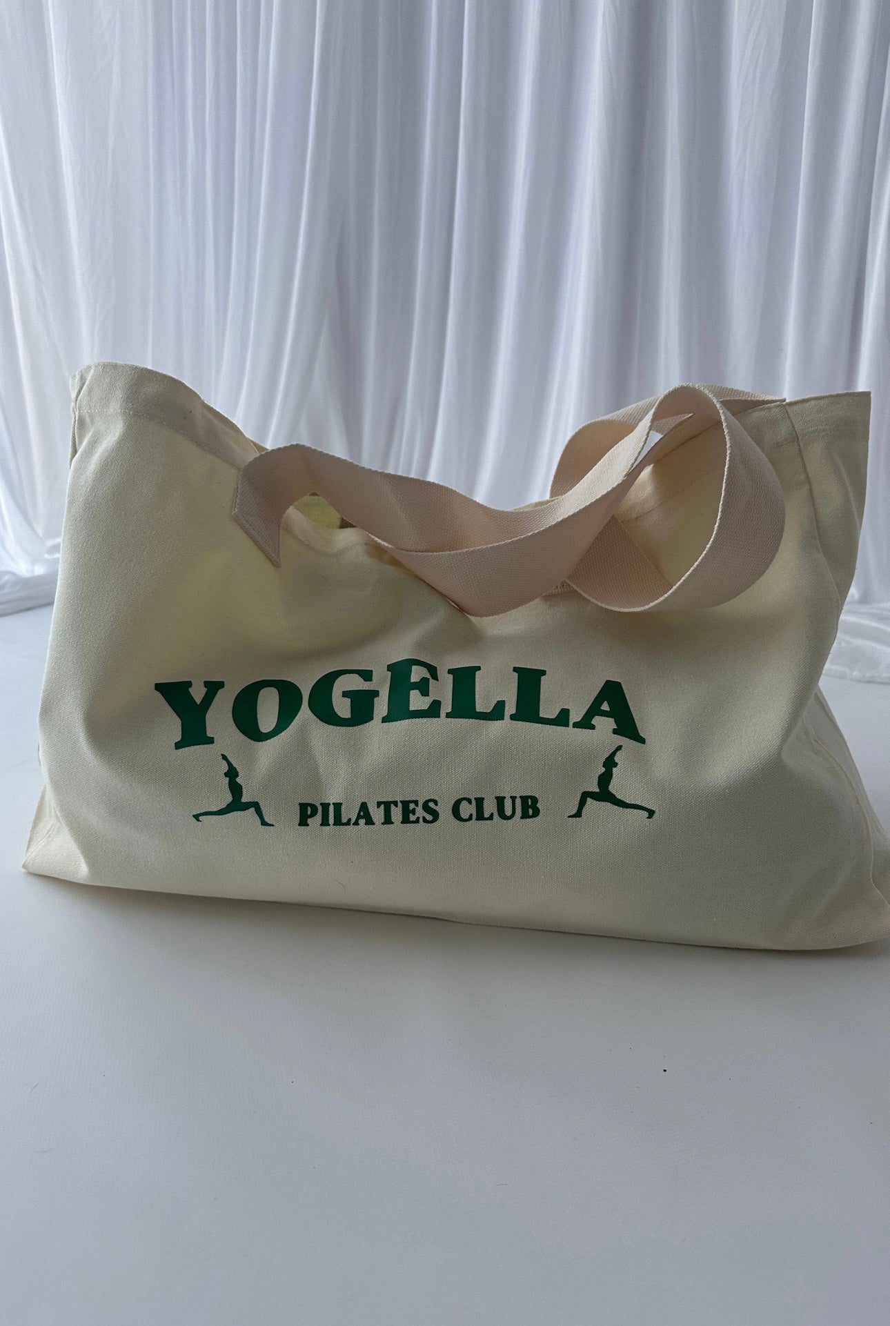 Pilates Club Cotton Jumbo Tote Bag (Green)