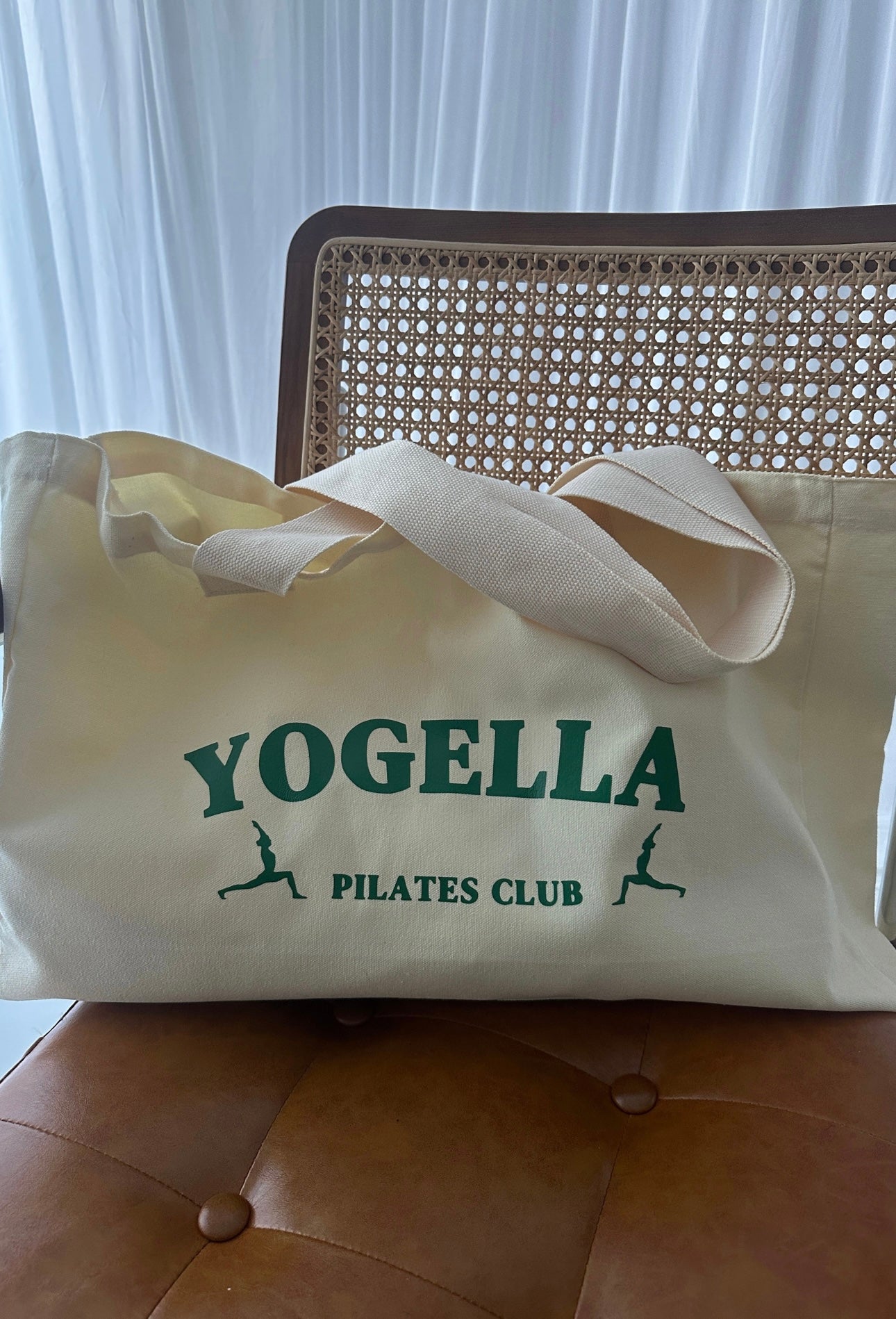 Pilates Club Cotton Jumbo Tote Bag (Green)