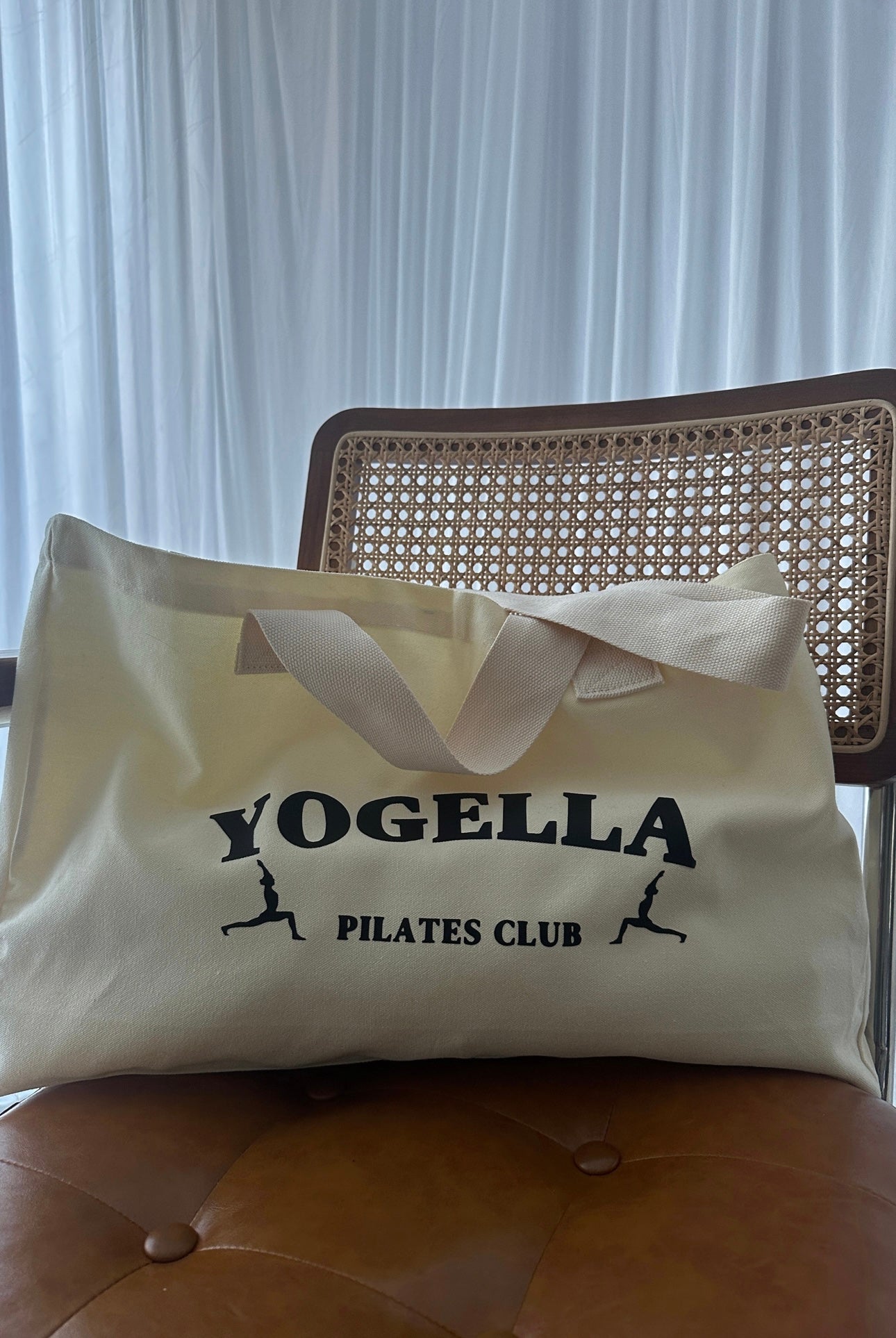 Pilates Club Cotton Jumbo Tote Bag (Black)