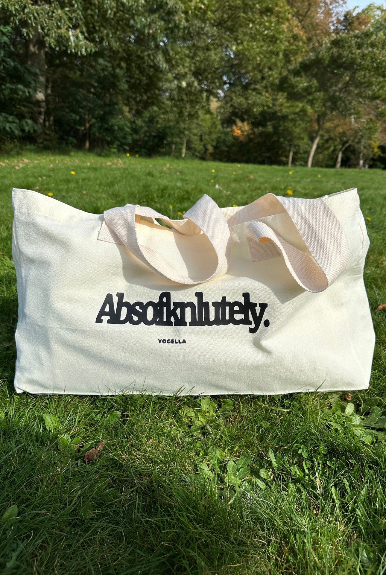 Absofknlutely Yogella Natural Cotton Jumbo Tote Bag