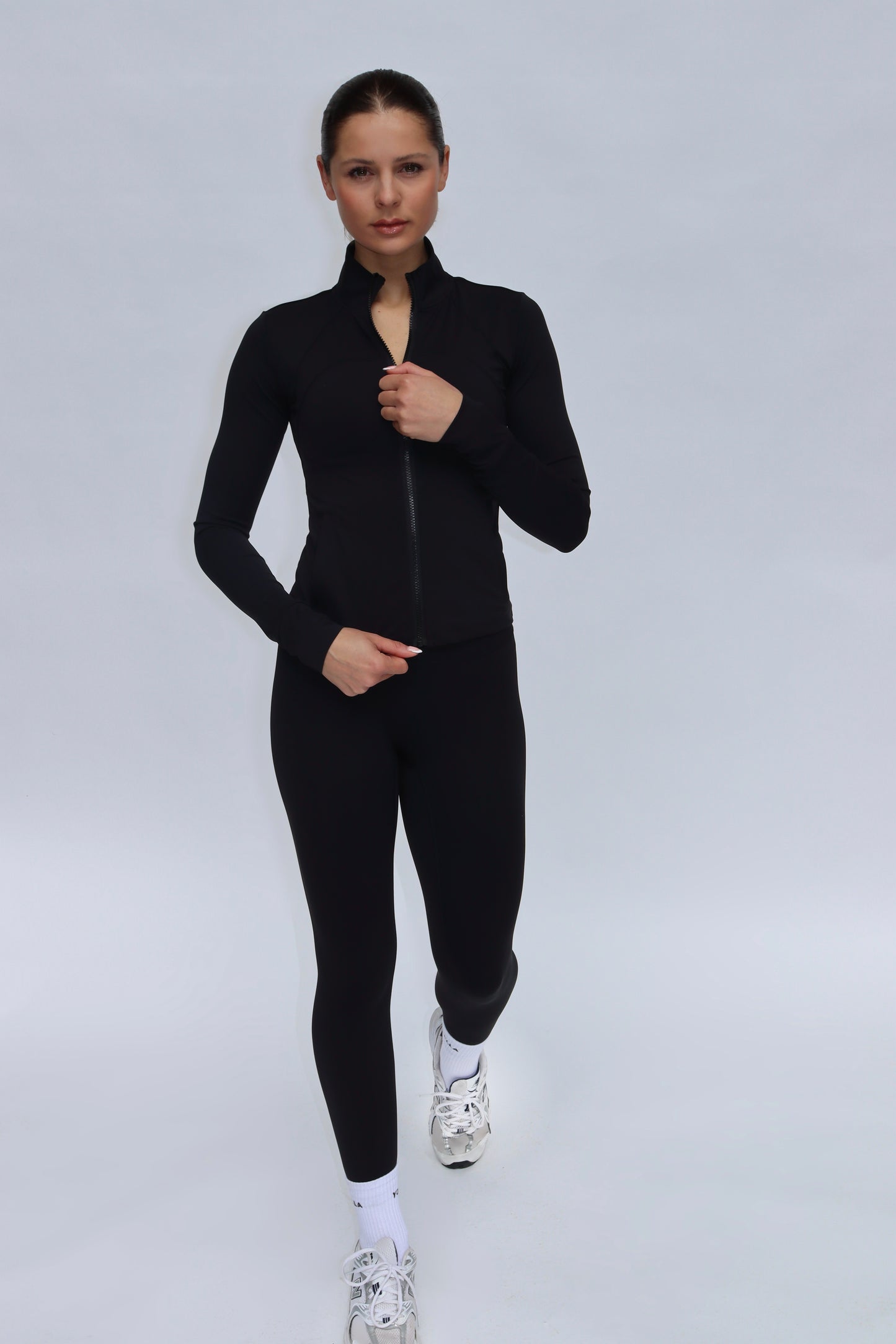 Freedom Long Sleeve Zip Up Jacket - Black