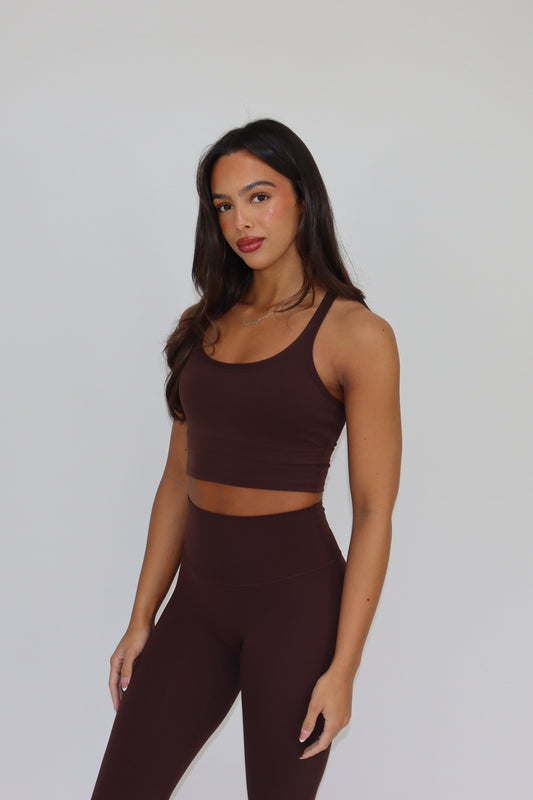 Freedom Racer Back Sports Bra - Cocoa Bean