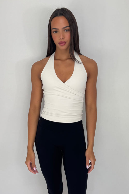 Wrap Halter Top - Ivory
