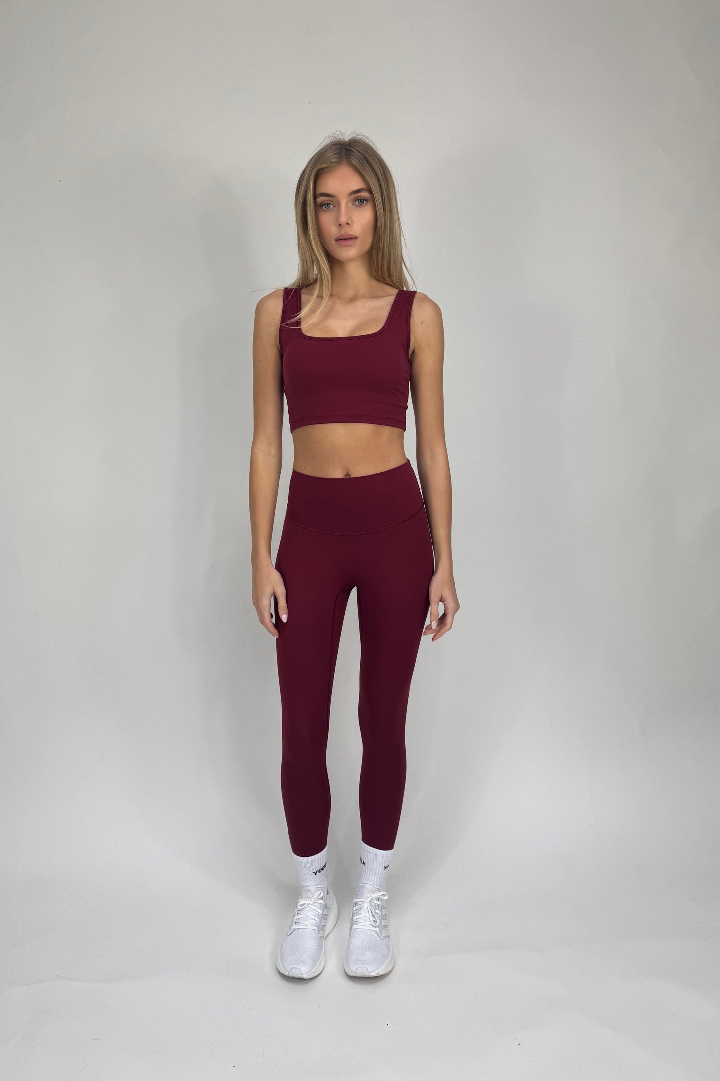 Freedom Square Neck Sports Bra - Burgundy
