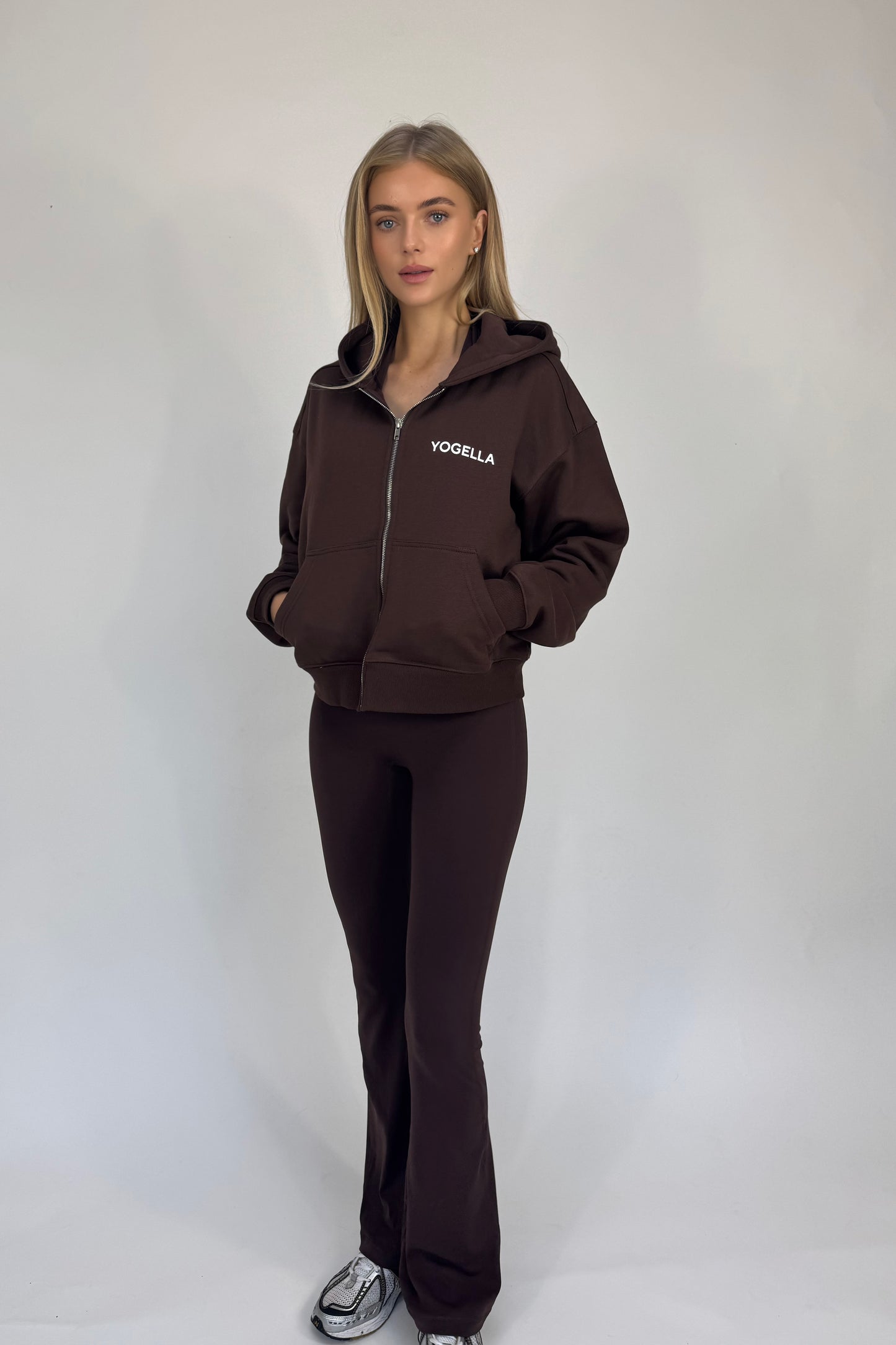 Oversized Full Zip Sweatshirt - Cocoa Bean