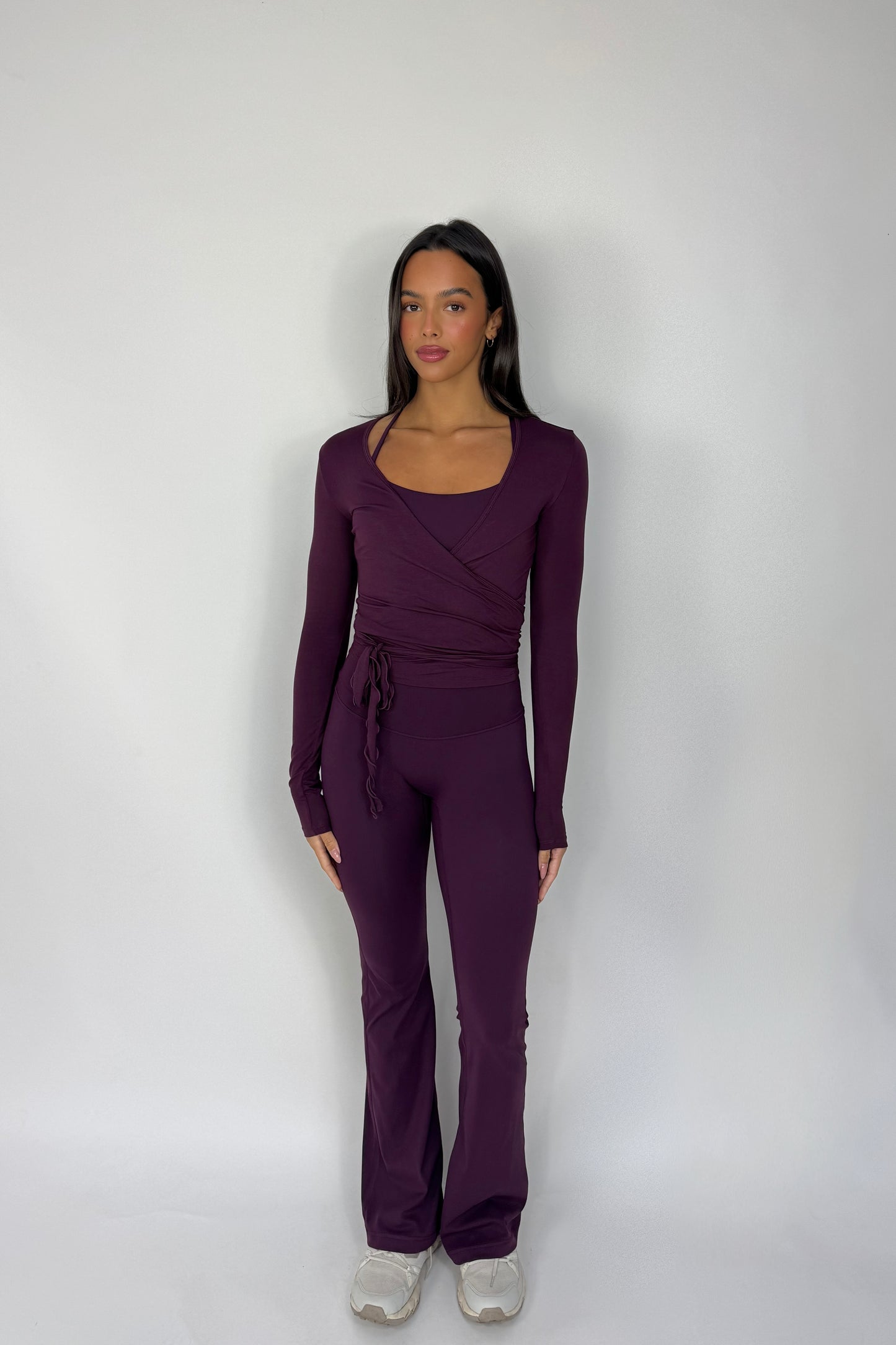 Wrap Over Cardigan - Plum