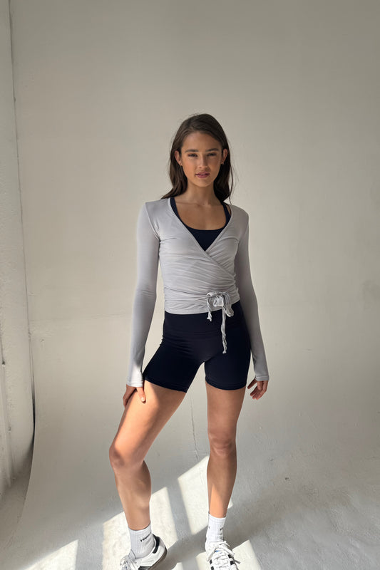 Wrap Over Cardigan - Dove Grey
