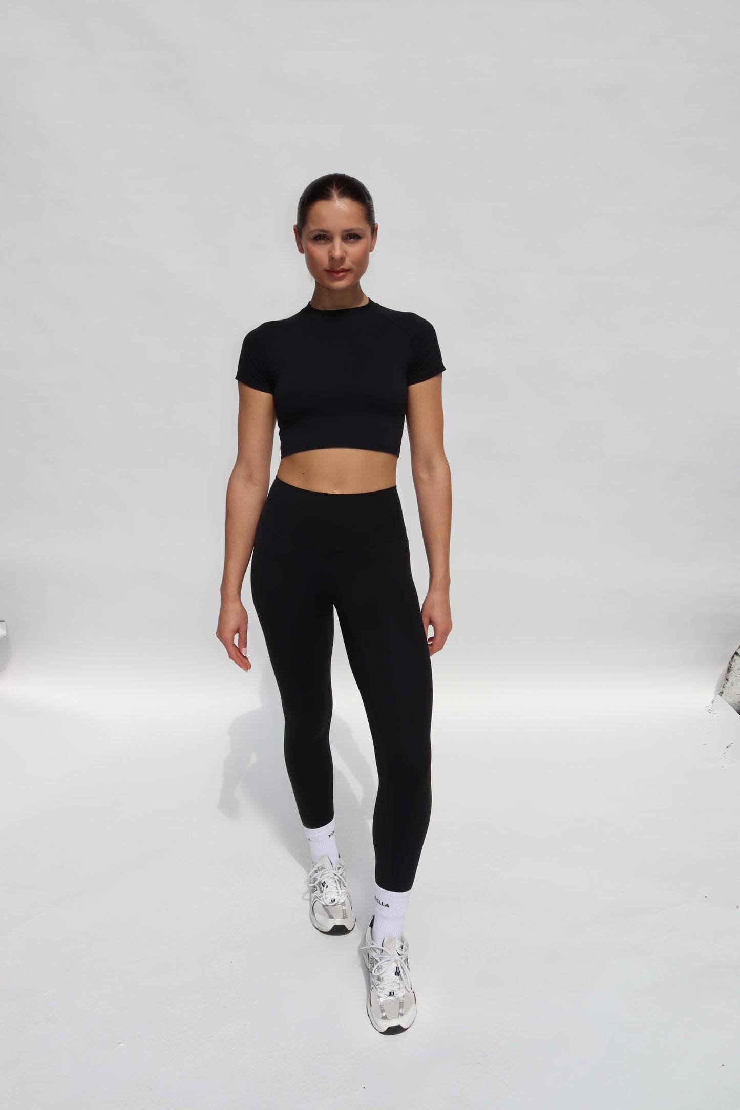 Freedom Short Sleeve Crop Top - Black