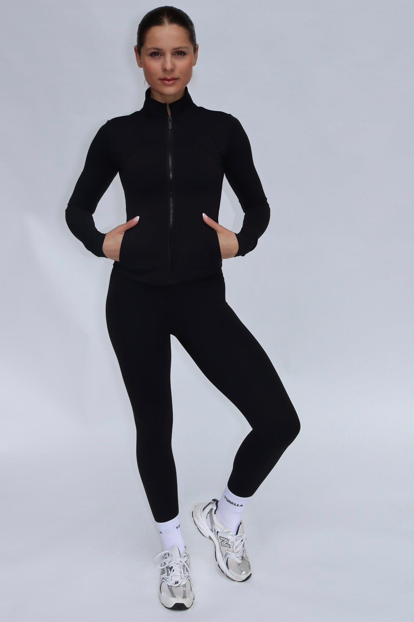 Freedom  Long Sleeve Zip Up Jacket - Black