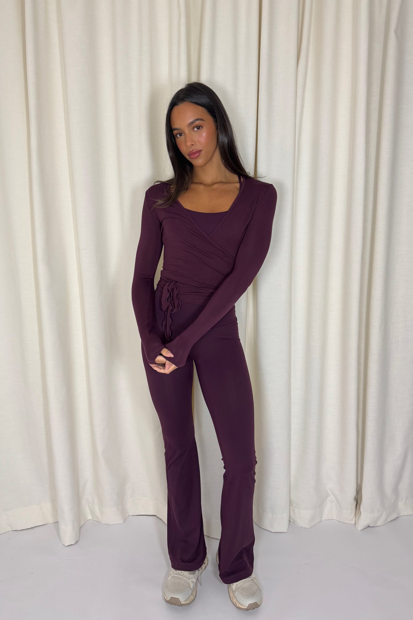 Wrap Over Cardigan - Plum