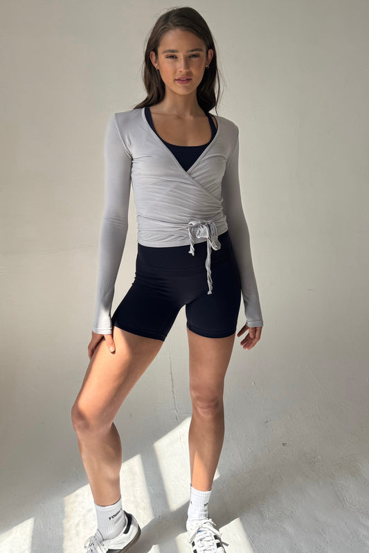 Wrap Over Cardigan - Dove Grey