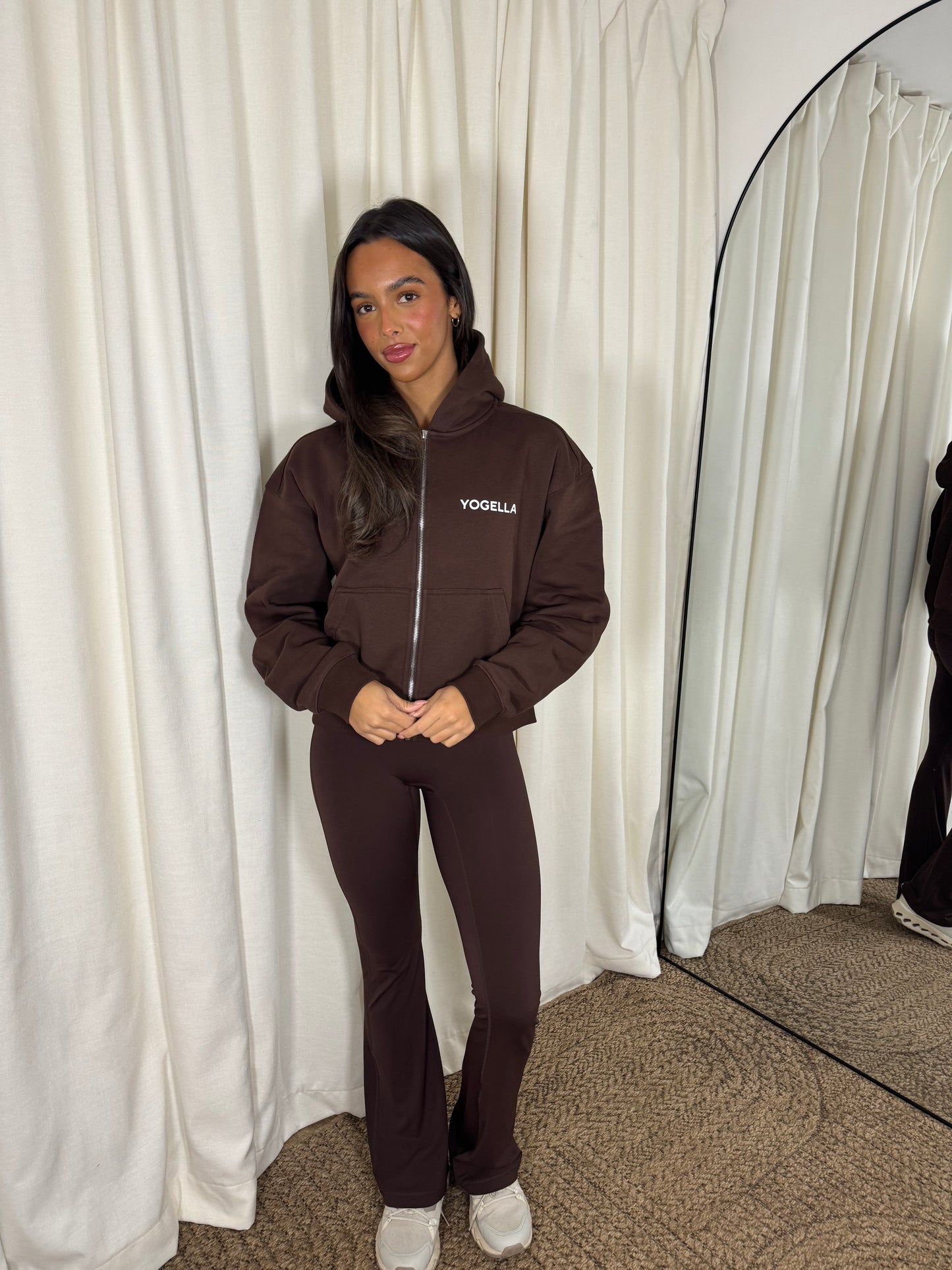 Oversized Full Zip Sweatshirt - Cocoa Bean