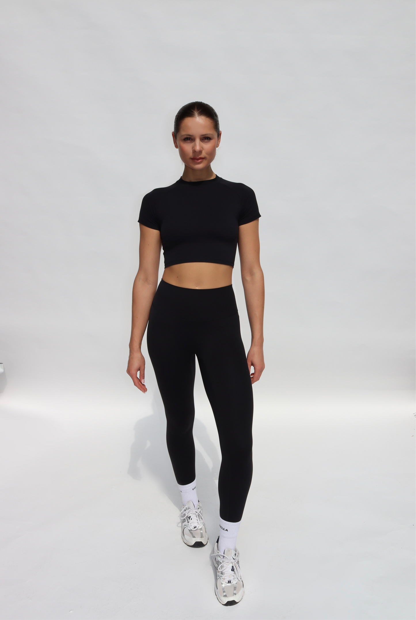 Freedom Short Sleeve Crop Top - Black