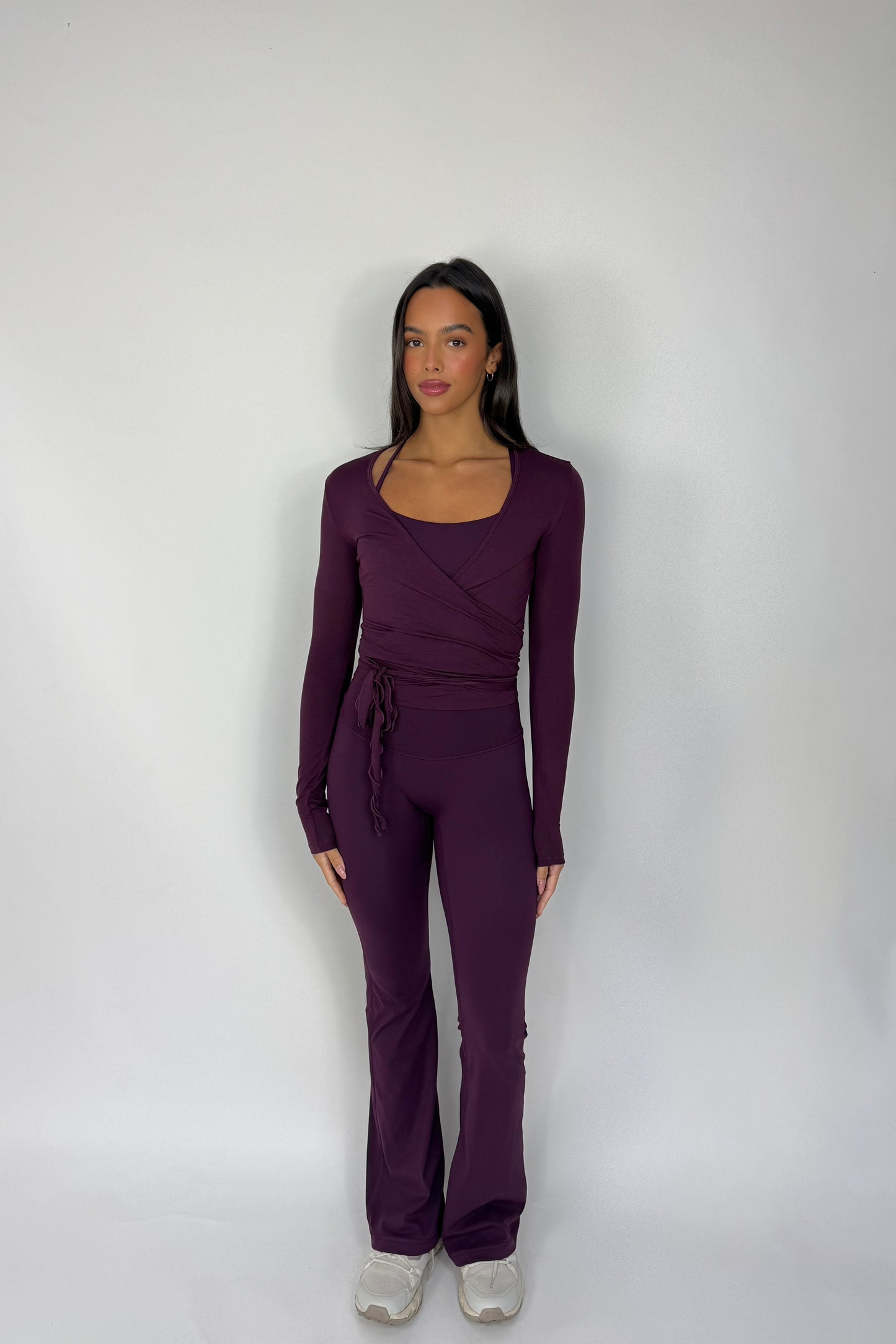 Wrap Over Cardigan - Plum