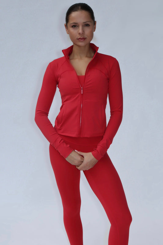 Freedom  Long Sleeve Zip Up Jacket - Rouge