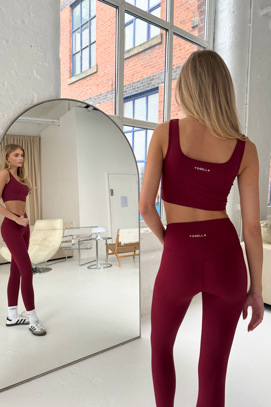 Freedom Square Neck Sports Bra - Burgundy