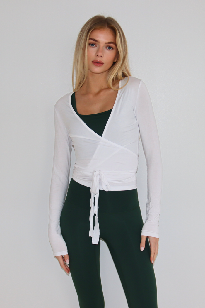 Wrap Over Cardigan - White