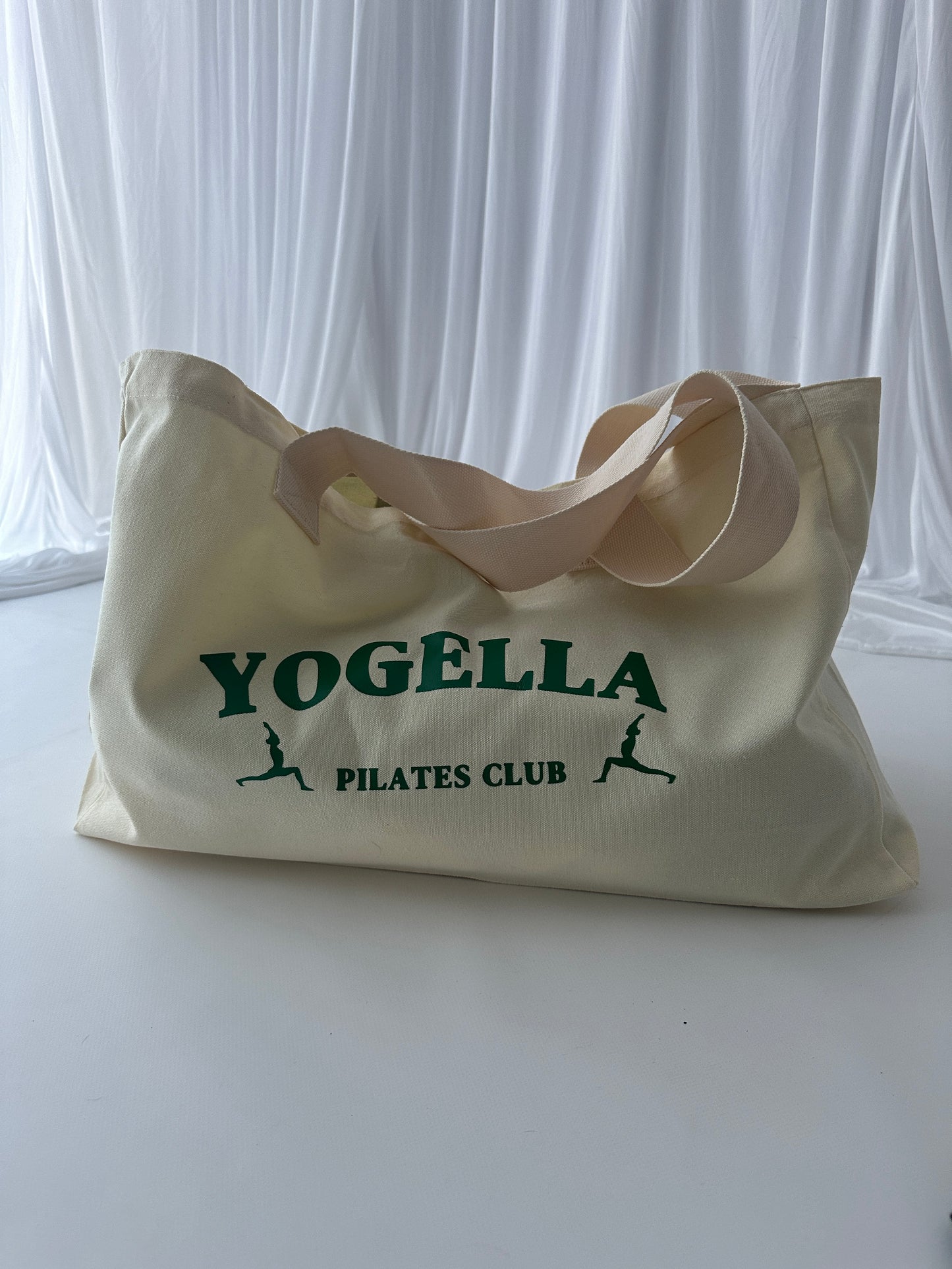 Pilates Club Cotton Jumbo Tote Bag (Green)