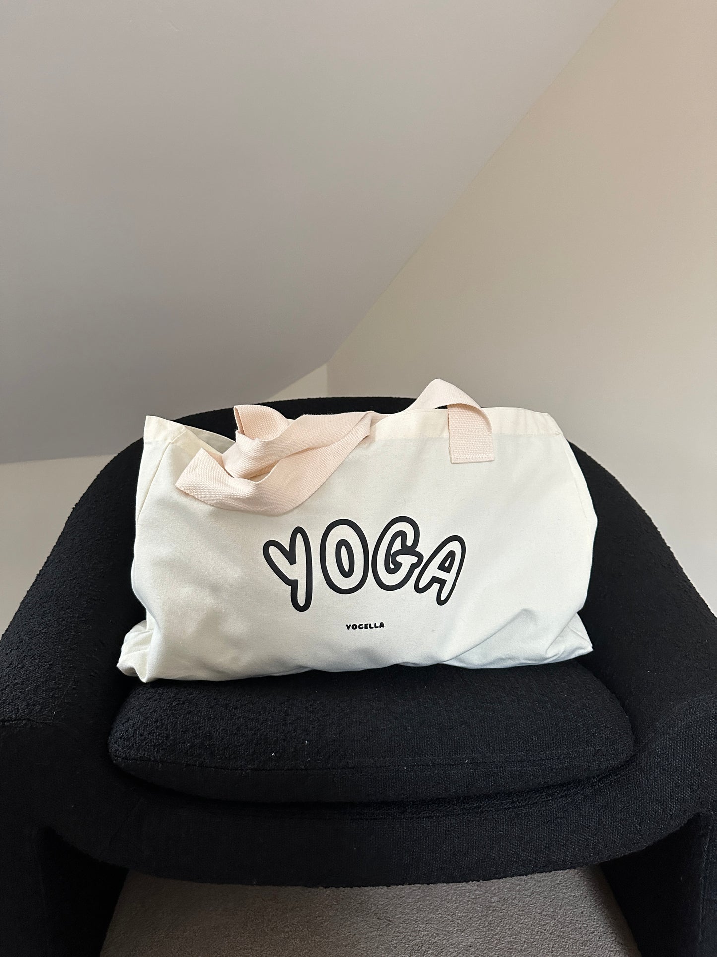 Yoga Natural Cotton Jumbo Tote Bag (black)